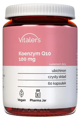 Imagen del producto de Vitaler Coenzima Q10 100 mg – 60 cápsulas, apto para veganos, suplemento alimenticio para 2 meses, sin conservantes, composición pura
