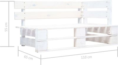 vidaXL Outdoor-Eckbank Paletten Holz Weiß