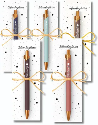 Productafbeelding van Gelukspennen Inspiration - Set van 10 - In 5 kleuren (elk 2 stuks) - Cadeaupennen - Cadeautjes en ideeënbegeleiders