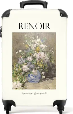 Produktbild von NoBoringSuitcases.com® Koffer Handgepäck Trolley Rollkoffer Kleine Reisekoffer mit 4 Rollen - Kunst - Renoir - Blumen - Stilleben - Alte Meister - Cabin Size < 55x40x23 cm & 55x40x20 cm - Fotokoffer - Kabinenkoffer - BoardgepäckHandgepäck Koffer 55x35x20 cm, 36L,