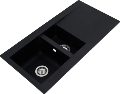 Produktbild von Einbauspüle Küchenspüle Spüle Granit Mineralite 100 x 50 Schwarz Respekta Denver