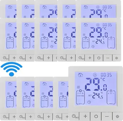 Produktbild von 15X WiFi Thermostat, Digital LCD Raumthermostat Sprachsteuerung Wandthermostat fuer 3A Warmwasserbereitung Fussbodenheizung,Tuya-App, programmierbare ,IP20-Schutz, 24 Stunden zeitgesteuertes Ein/Aus