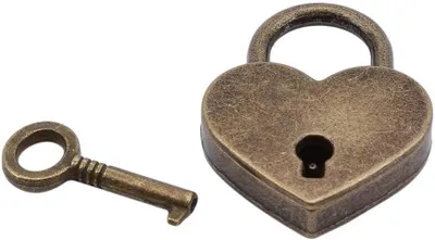 Produktbild von Mini Vorhängeschloss in Herzform aus Zinklegierung für Gepäck und Schließfächer mit Schlüssel