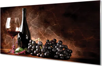 Produktbild von Glasbilder 120x60 Wandkunst Glas Wein
