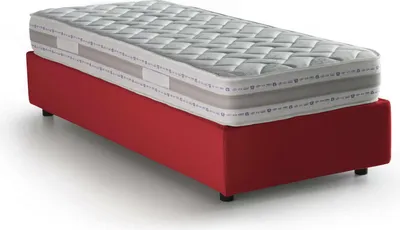 Produktbild von Einzelbett Dmaiell, Containerbett mit Stoffbespannung, 100%  Italy, Frontöffnung, inklusive Matratze 80x200 cm, Rot