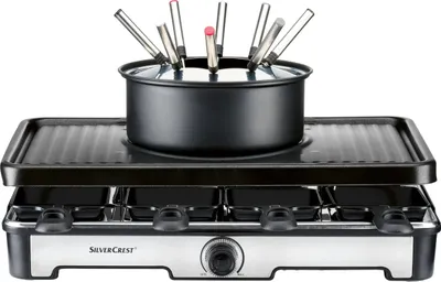 Produktbild von SILVERCREST® KITCHEN TOOLS Fondue-Raclettegrill-Kombination »SRGF 1400 A1«, mit stufenlosem Thermostat