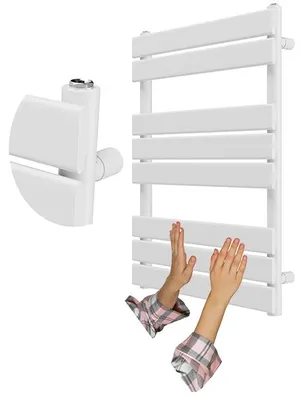 Obrázok produktu pre Granitan – kúpeľňové radiátory – sušič uterákov – 80 x 60 cm – biela – ohrievač uterákov – OSLO