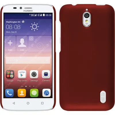 Produktbild von PhoneNatic Case kompatibel mit Huawei Y625 - Hülle rot gummiert Hard-case + 2 Schutzfolien