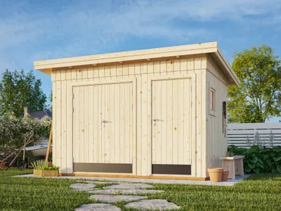 Produktbild von Gartenhaus Palmako Kalle 6,6 m² inkl. Fußboden und Trittschutz 393 x 281 cm natur