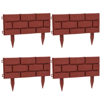Produktbild von Mini-Gartenzäune, 4 Stück, Ziegel-Motiv