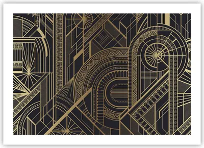 Produktbild von Poster - Poster ohne Rahmen - Ornament Gold Schwarz - 70x50 cm - Wand Bild - Wanddeko - Wandbilder - Kunstposter - Wandposter - Bilder - Kunstdruck - Wanddekoration - Wandbild - P2XAA70x50-4522