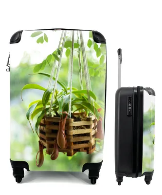 Produktbild von MuchoWow® Koffer Handgepäck Trolley Rollkoffer Kleine Reisekoffer mit 4 Rollen - Hängepflanze mit fleischfressenden Pflanzen - Cabin Size < 55x40x23 cm & 55x40x20 cm - Fotokoffer - Kabinenkoffer - Boardgepäck - Reise-Box - Reisekoffer - Reisegepäck - Koffer mit Bild - Trolley für Kinder