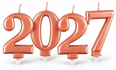 Produktbild von Kerze Zahl 2027 roségold Silvester