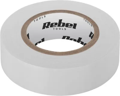 Image de Rebel NAR0430, ruban adhésif isolant en PVC, 19 mm x 9 m, blanc