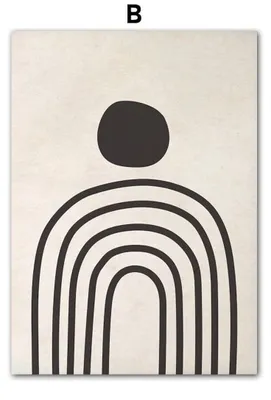 Produktbild von Poster Boho Abtrakt Boho · Geschenkidee · Bilder Wohnzimmer · Wandbilder Schlafzimmer · Deko Print ohne Rahmen · Motiv B · 10 × 15 cm