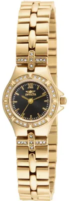 Productafbeelding van Invicta Wildflower 17065 - Dameshorloge - Quartz uurwerk - Roestvrij staal met zwarte wijzerplaat - 21 mm