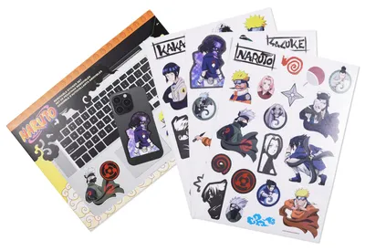Aufkleber-Set Naruto, 3 Stück, Vinyl, mehrfarbig