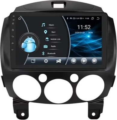 Produktbild von Autoradio mit Bluetooth und CarPlay für Mazda 2 (2007–2014), kompatibel mit Apple und Android, Stereoanlage, Navigationssystem, 2 GB RAM, 32 GB interner Speicher