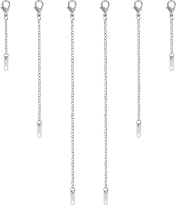 Produktbild von 6 Stück Verlängerungen - Halskette - 5/10/15cm Kettenverlängerungen - Karabinerhaken - Legierungsverlängerungsketten-Set für Schmuck - Halskette Armband Fußkette - Gold