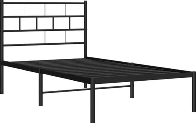 Immagine prodotto di vidaXL Struttura letto con testiera in metallo nero 100x190 cm