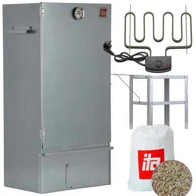 Produktbild von ITA Räucherofen 7001 - Premium Räucherschrank mit 3 Etagen 81 cm - Legierter Stahl - Qualität  EU - Smoker - Direkt vom Hersteller