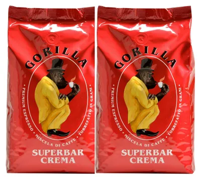Produktbild von Gorilla Superbar Crema Kaffee 2x1kg ganze Bohnen, vegan