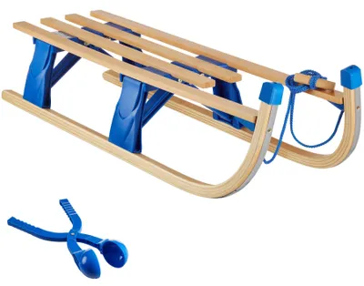 Produktbild von tectake® Holzschlitten Jeffrey klappbar 37,5 x 109,5 x 31 cm, Belastbarkeit 130 kg