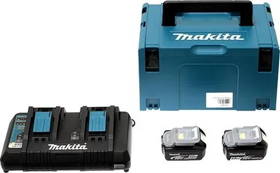 Produktbild von MAKITA 18V Li-Ion Energy Pack + 2x 18V 4.0Ah Akkus + 1x Doppel-Ladegerät mit Koffer MAKPAC - 197504-2