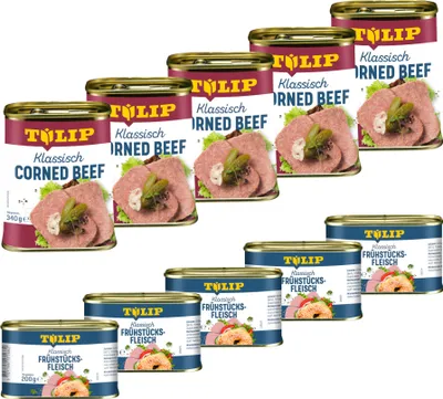 Produktbild von TULIP Bundle Frühstücksfleisch 5x 200g Schwein 5x 340g Corned Beef Delikatesse