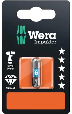 Immagine prodotto di Wera 840/1 IMP DC Impaktor Bits SB SiS Hex bit 6 mm Tool steel alloyed, DLC coated D 6.3 1 pc(s)
