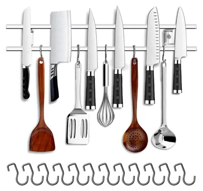 Produktbild von 61,0 cm Magnetischer Messerhalter für die Wand - Edelstahl Messerleiste mit 12 Haken