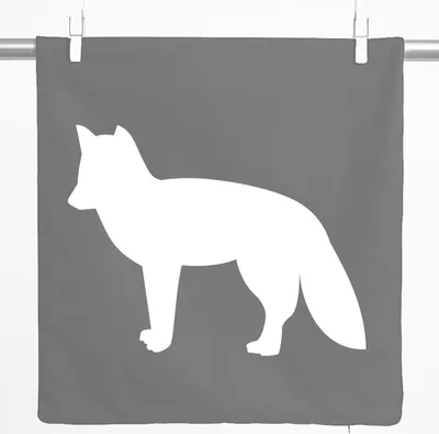 Produktbild von Huuraa Kissenbezug Fuchs Silhouette 40x40cm Steel Grey Baumwolle Dekokissenbezug Geschenkidee