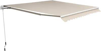 Produktbild von Gelenkarmmarkise 4,5x3 m mit Kurbel Klemmmarkise Terrassenmarkise Beige
