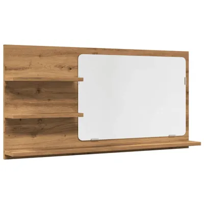 Obrázek produktu pro Koupelnová skříňka se zrcadlem dub artisan 90x11x45 cm kompozit