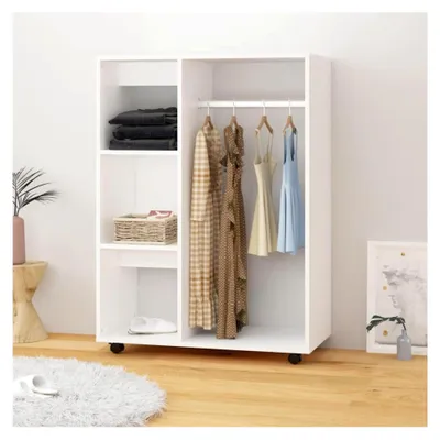 Produktbild von Kleiderschrank Weiß 80x40x110 cm aus Holzwerkstoff