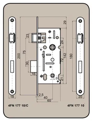 Immagine prodotto di Serratura di montaggio 6072 ZZ, sinistra