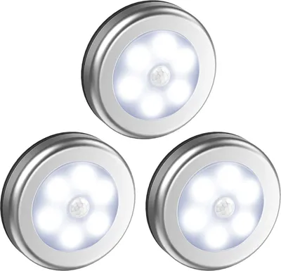 Zdjęcie produktu dla INF Reflektory LED z lampką nocną z czujnikiem ruchu, 3 szt Srebro
