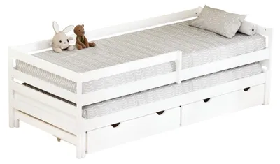 Obrázek produktu pro Kondela Dětská postel s přistýlkou Elara 90x200 cm - bílá