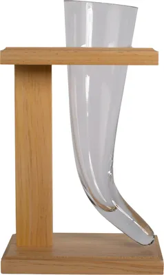 Immagine prodotto di Bicchiere da birra a corno vichingo con supporto in legno