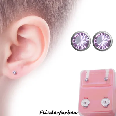 Produktbild von Medizinische Ohrstecker / Gesundheitsstecker / Erstohrstecker Zirkonia von Studex fliederfarben