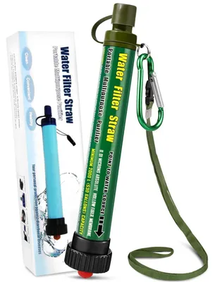 Produktbild von Wasserfilter Outdoor 2000L Mini Tragbar Camping 0,01 Mikron 99,99% Bakterien Grün 1 Pack