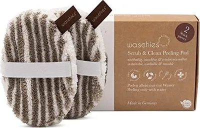 Produktbild von Waschies 125010116, Polyester, Viskose, Muster, Grau, Weiß, Waschlappen, 2 Stück(e)