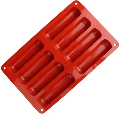 Produktbild von Silikon-Cake-Pop-Form mit 8 Mulden für lange Eclair-Streifen, Cake-Pop-Maker, Silikon-Backformen, Backzubehör für handgemachte Kuchen, Schokoladenkekse und Riegel
