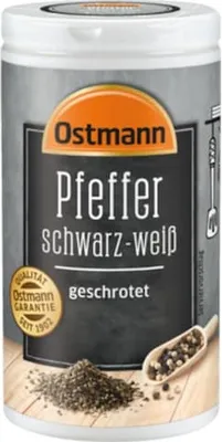 Produktbild von Ostmann Pfeffer schwarz-weiß geschrotet Streudose 40g