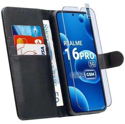 Zdjęcie produktu dla Etui Z Klapką Do Realme 16 Pro 5G Zamykane Magnetyczne + Szkło 9H