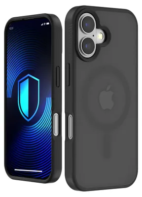 Produktbild von 3mk Hazy MagCase Etui für Apple iPhone 17, Getöntes Halbtransparentes Gehäuse Anti-Fingerprint, Kamera-Schutz, Schwarz