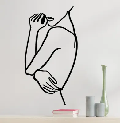 Obrázek produktu pro Wallity, Woman 2, nástěnná dekorace, černá, kov, 70 x 38 x 0,15 cm