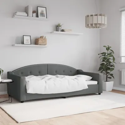 Zdjęcie produktu dla vidaXL Leżanka ciemnoszara 90x190 cm tkanina - Leżanka - Leżanki - Sofa - Łóżko