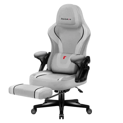 Zdjęcie produktu dla HUZARO Force 4.6 Grey | Krzesło do gier Krzesło PC Ergonomiczne krzesło biurowe | Podnóżek Funkcja kołysania Regulowany zagłówek Oparcie | do 130 kg