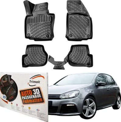 Produktbild von Trimak Autofußmatten kompatibel mit VW Golf VI  2009-2012 Auto Allwetter Gummimatten